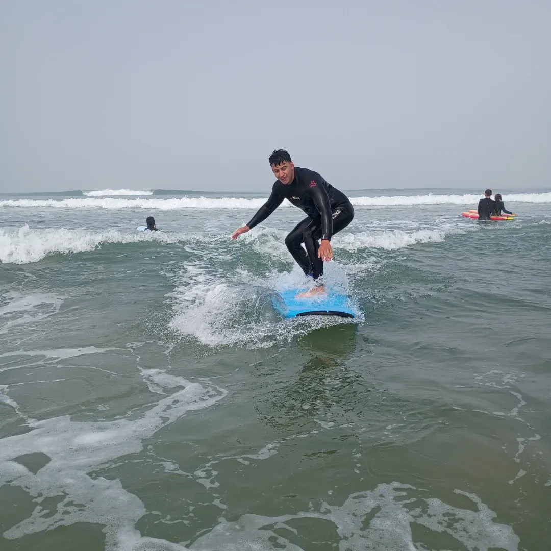 Avila Beach Surf School instructor teaching a surf lesson